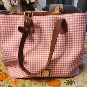 Dooney & Bourke Pink and White Gingham Tote